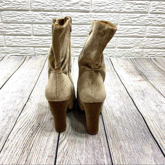 Forever Champagne Velvet Dasia Calf Length Boots - Picture 5 of 6